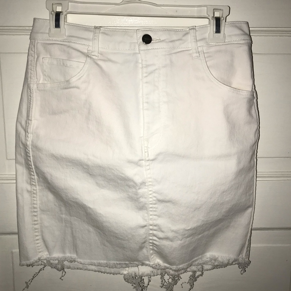 White denim skirt, worn once only .